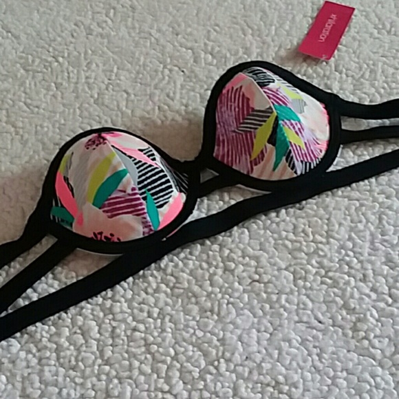 Floral Cut Out Strapless Bikini Top XS - Picture 5 of 5